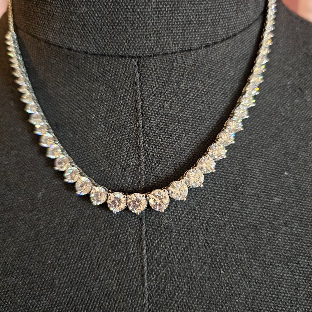 Touchstone Crystal by Swarovski Silver BIG DAY 15-18" Necklace NEW